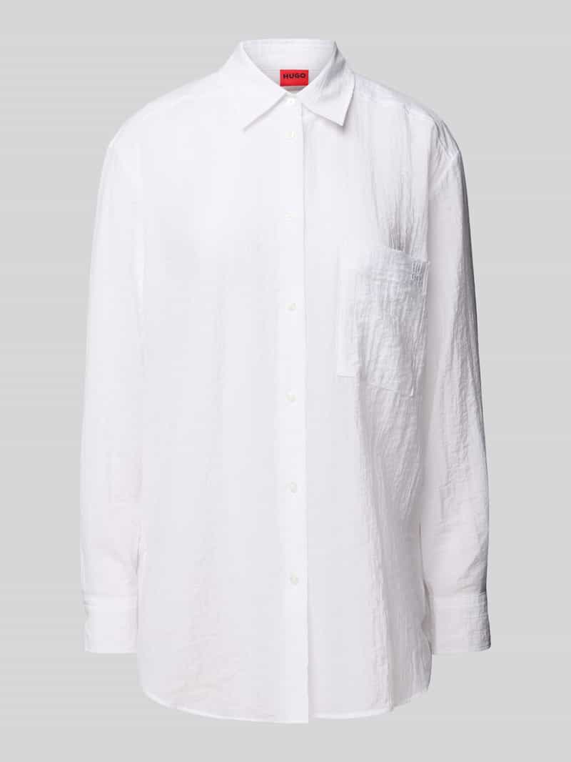HUGO Regular fit overhemdblouse in kreuklook model 'Elodina'