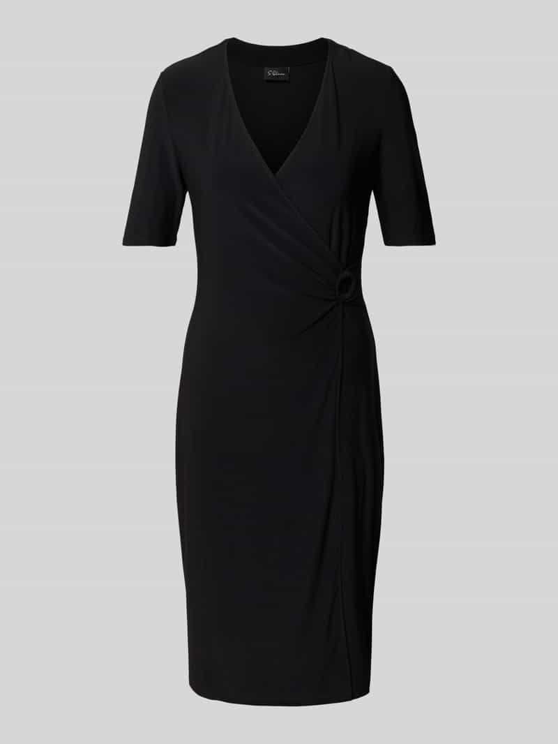 s.Oliver BLACK LABEL Getailleerde midi-jurk in wikkellook