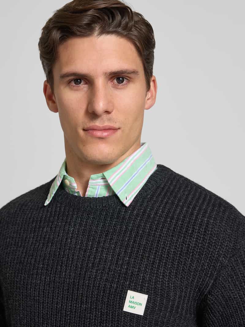American vintage Gebreide pullover met ribboorden