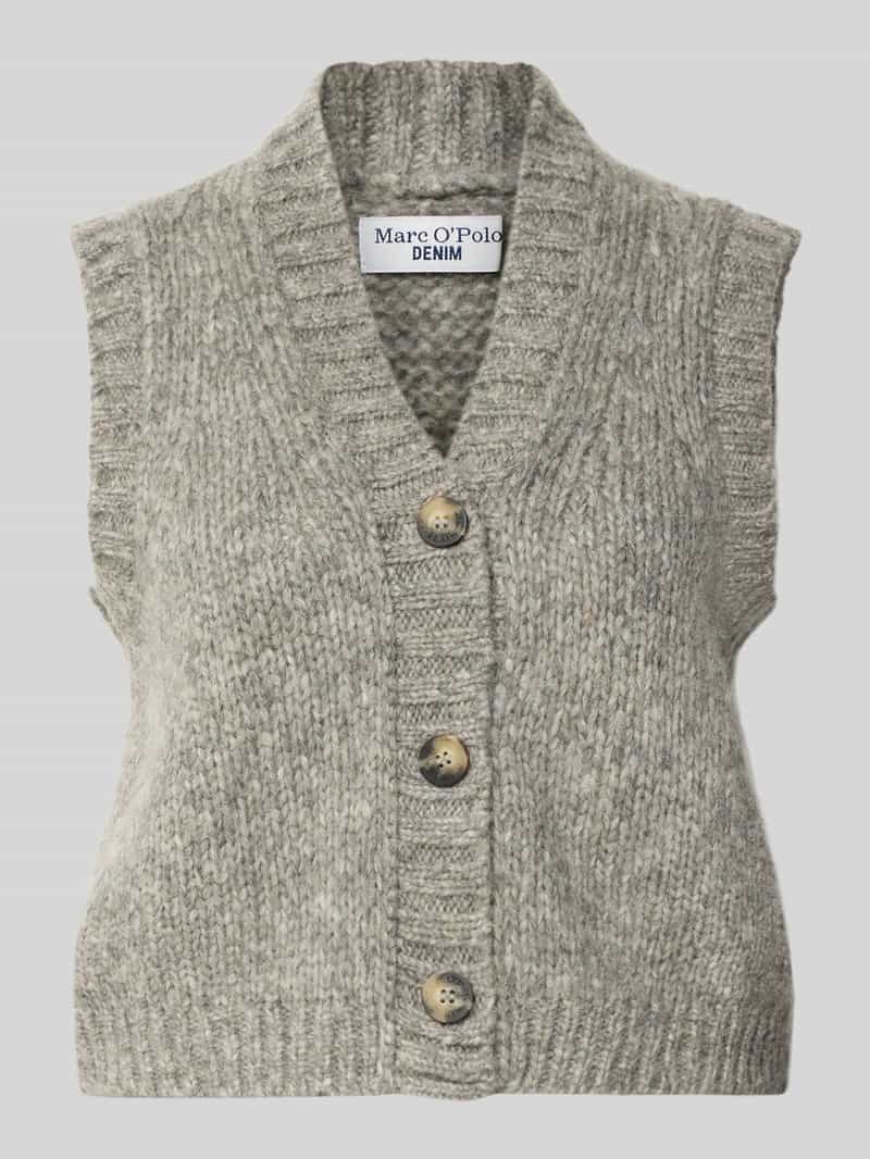 Marc O'Polo DENIM Regular fit mouwloos vest van scheerwolmix
