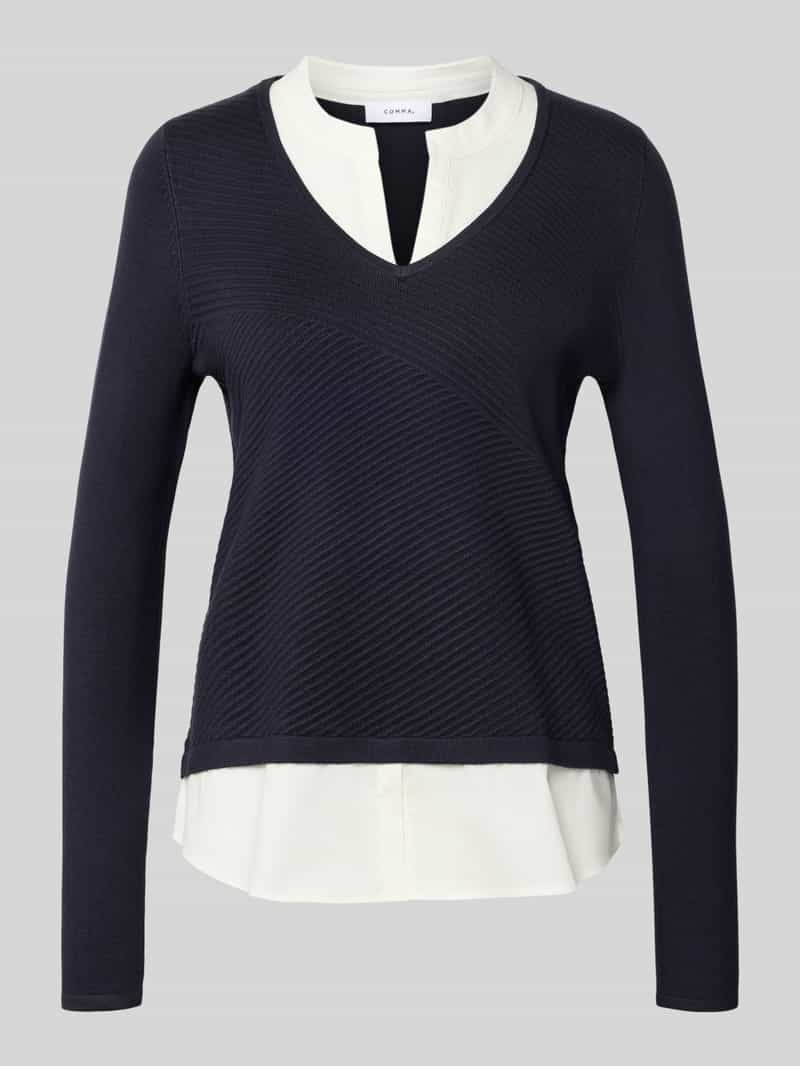 comma Gebreide pullover met structuurmotief