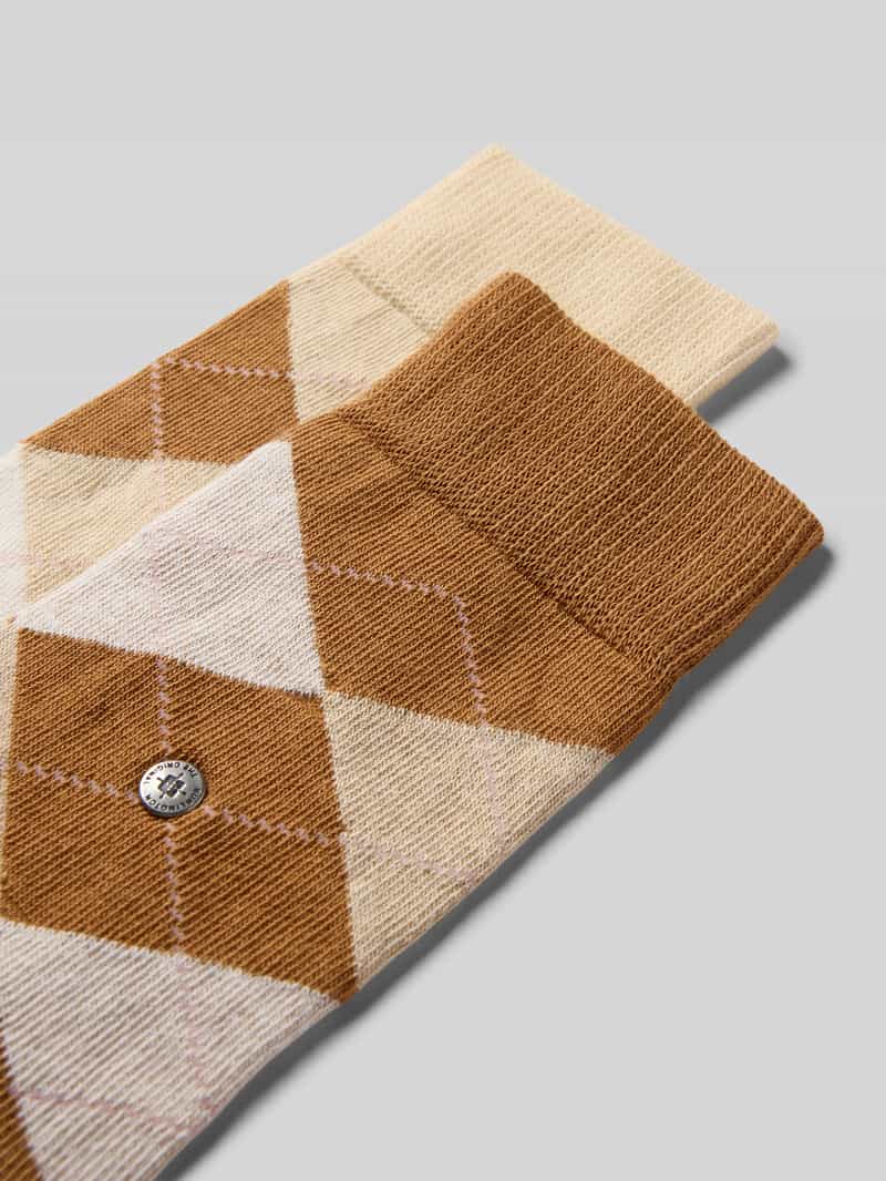 Burlington Sokken met argyle-stitching in een set van 2 paar