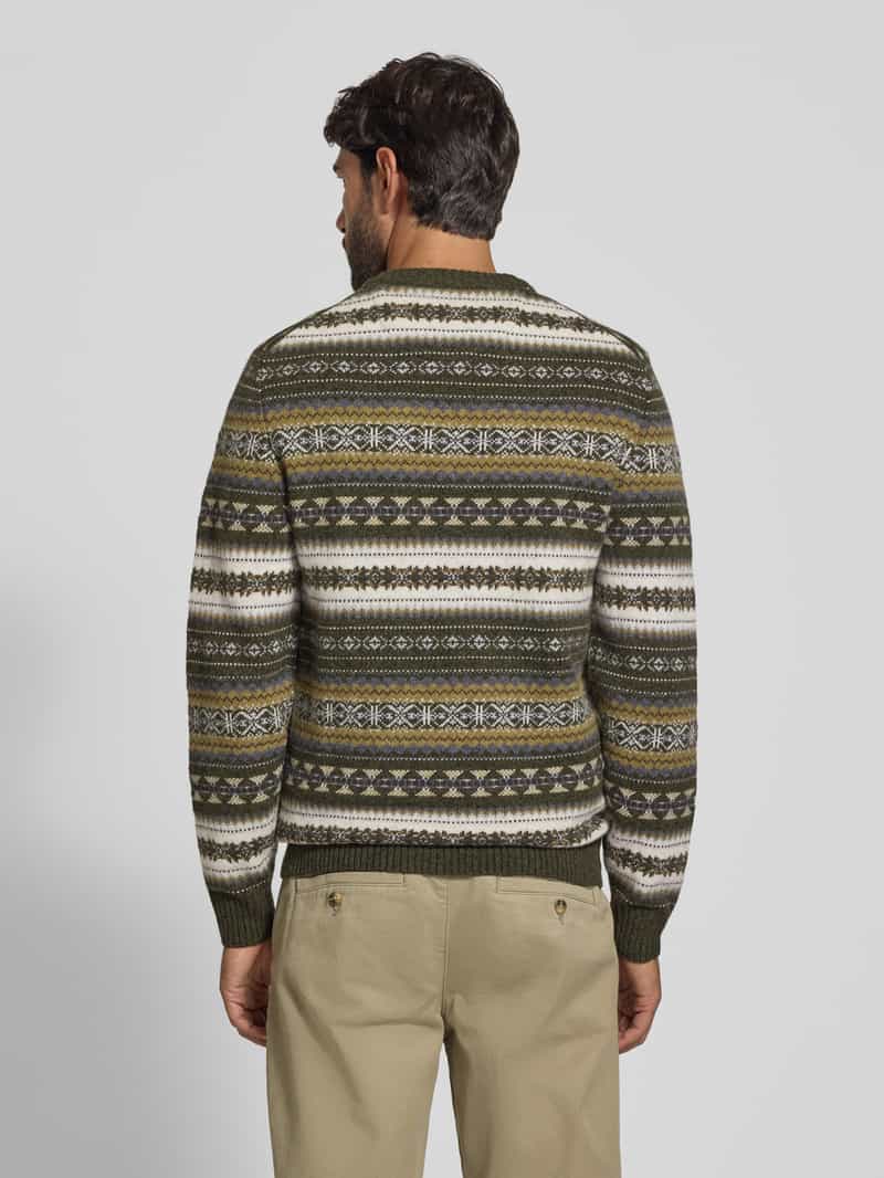 MCNEAL Slim gebreide pullover van katoenmix met ronde hals