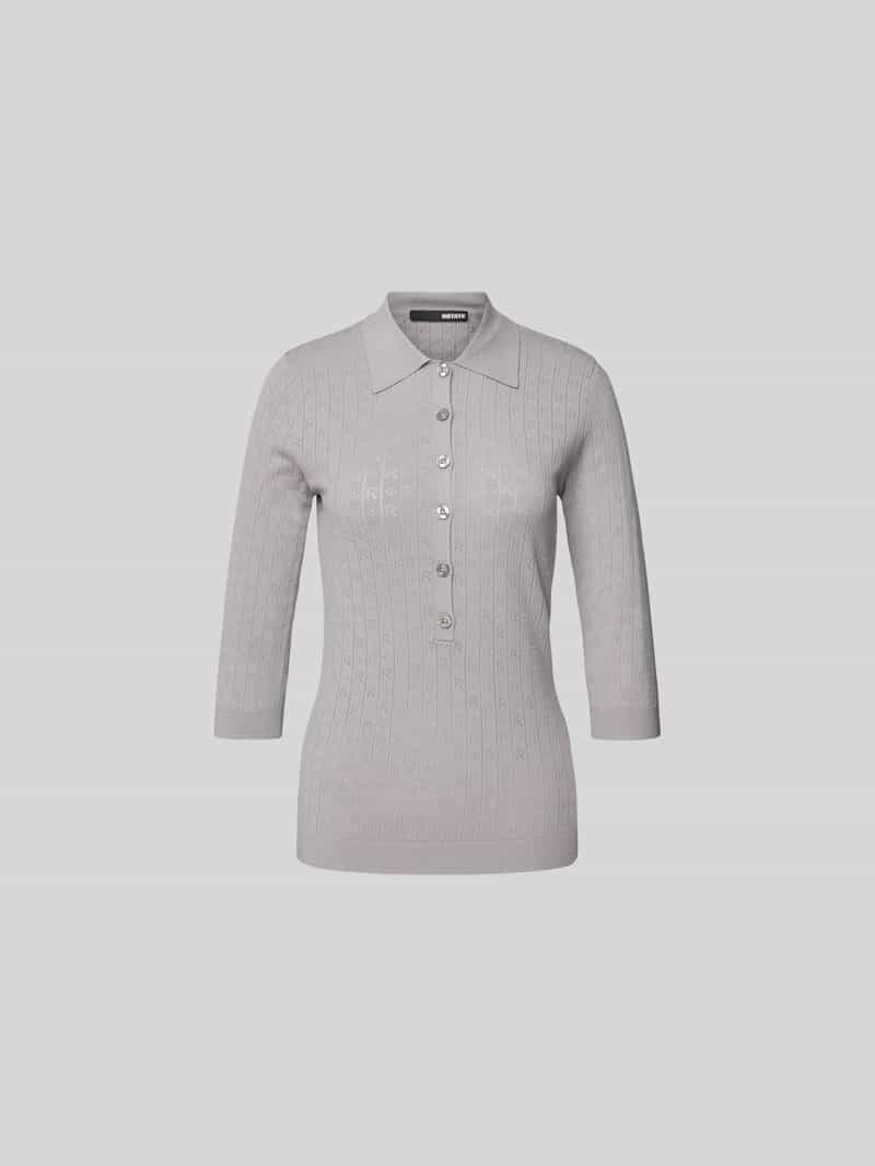 Slim fit poloshirt in gebreide look