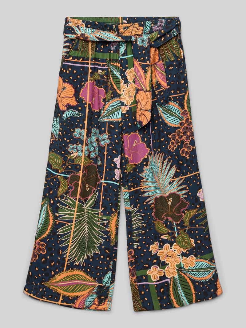 s.Oliver RED LABEL Regular fit wijde broek met strikceintuur