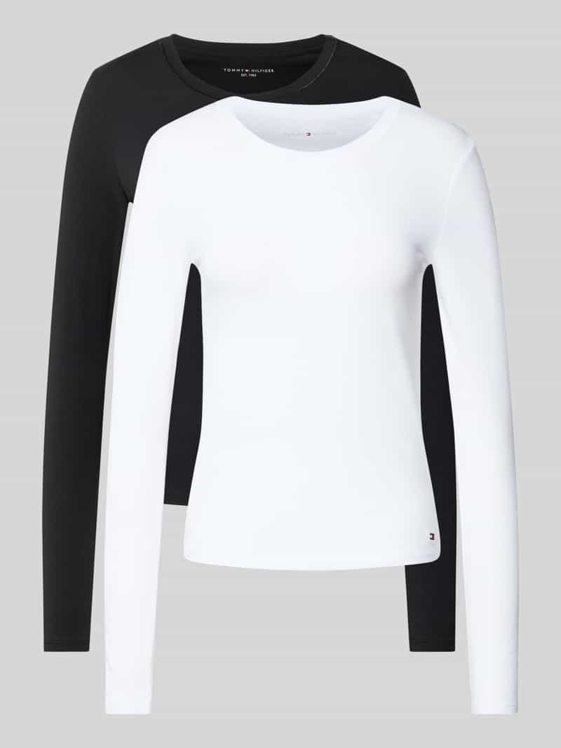 Tommy Hilfiger Regular fit shirt met lange mouwen van katoenmix in een set van 2 stuks