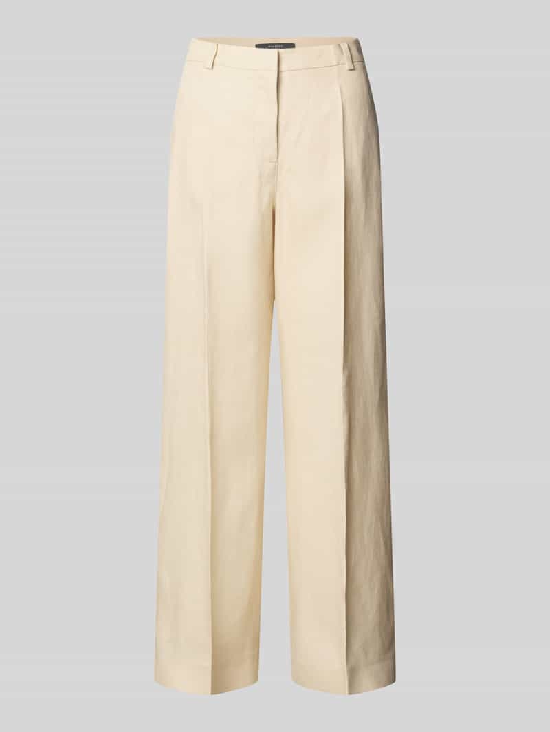 Weekend Max Mara Wide leg linnen broek met persplooien model 'MALIZIA'