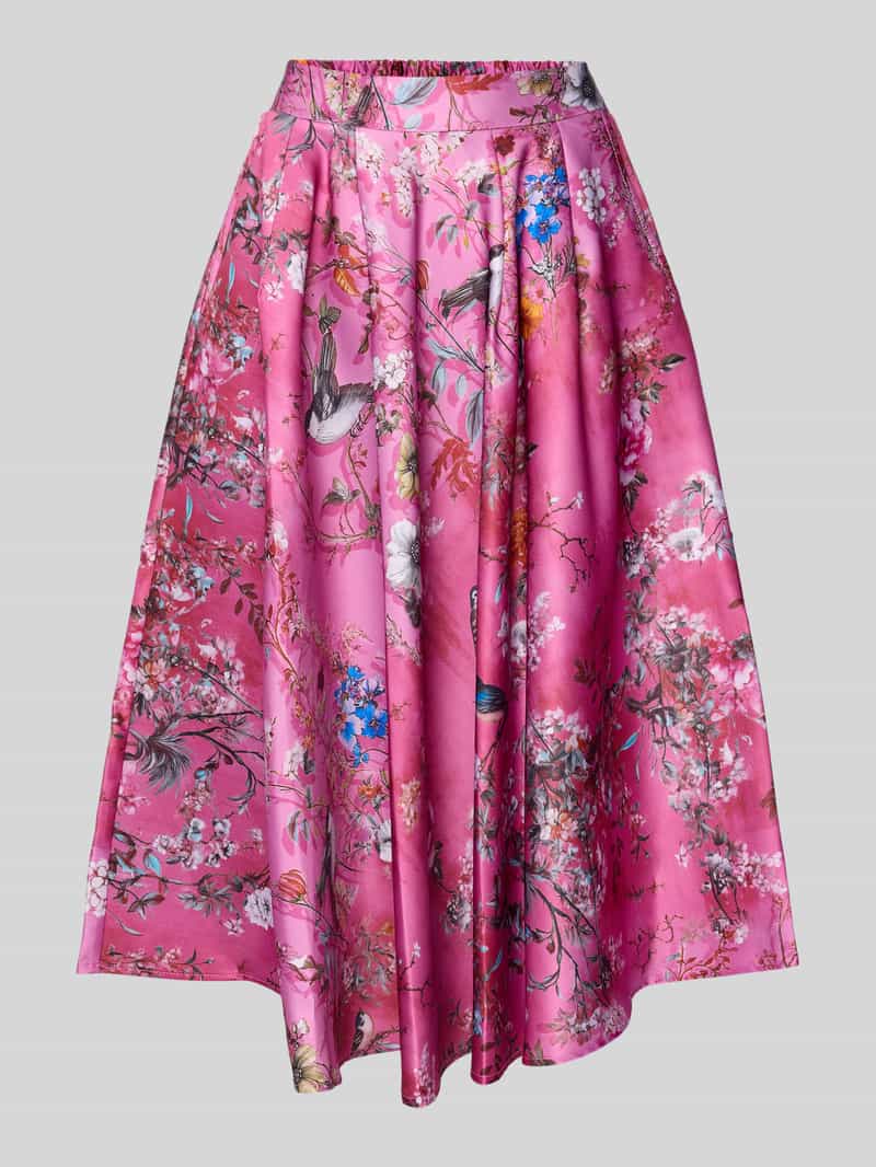 miss goodlife Knielange rok met plooien model 'Cherry Blossom'
