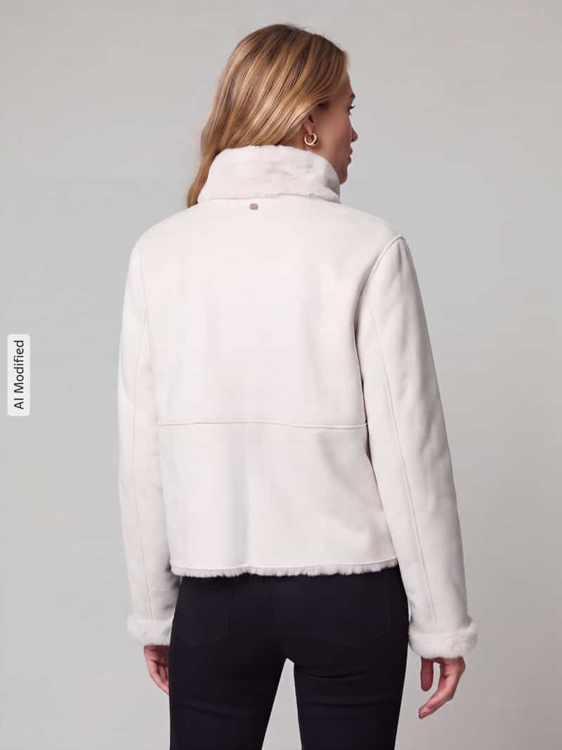 s.Oliver BLACK LABEL Teddyjack met hoge opstaande kraag