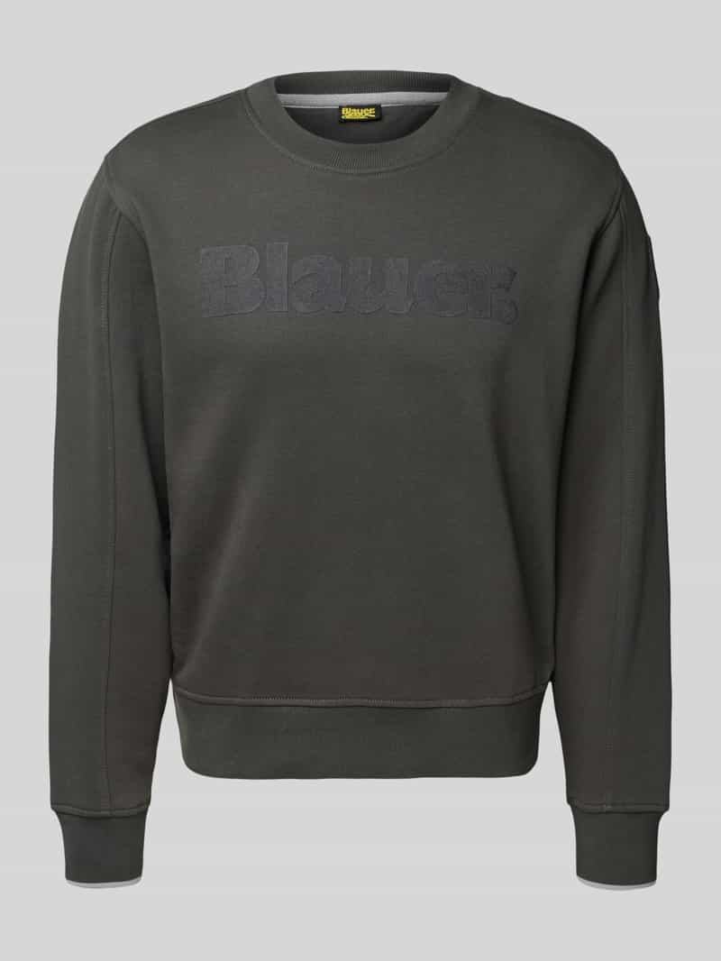Blauer Usa Sweatshirt met labelprint model 'Crosby'