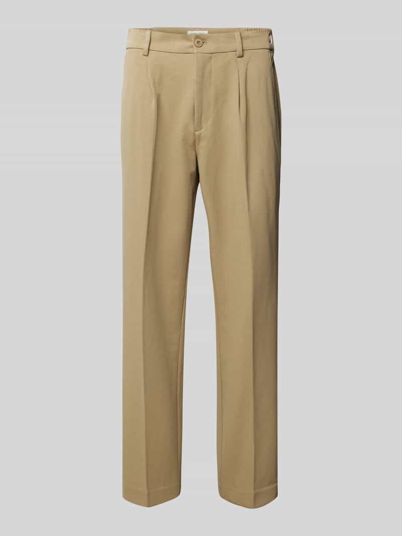 casual friday Regular fit bandplooibroek met elastische band model 'PIERCE'