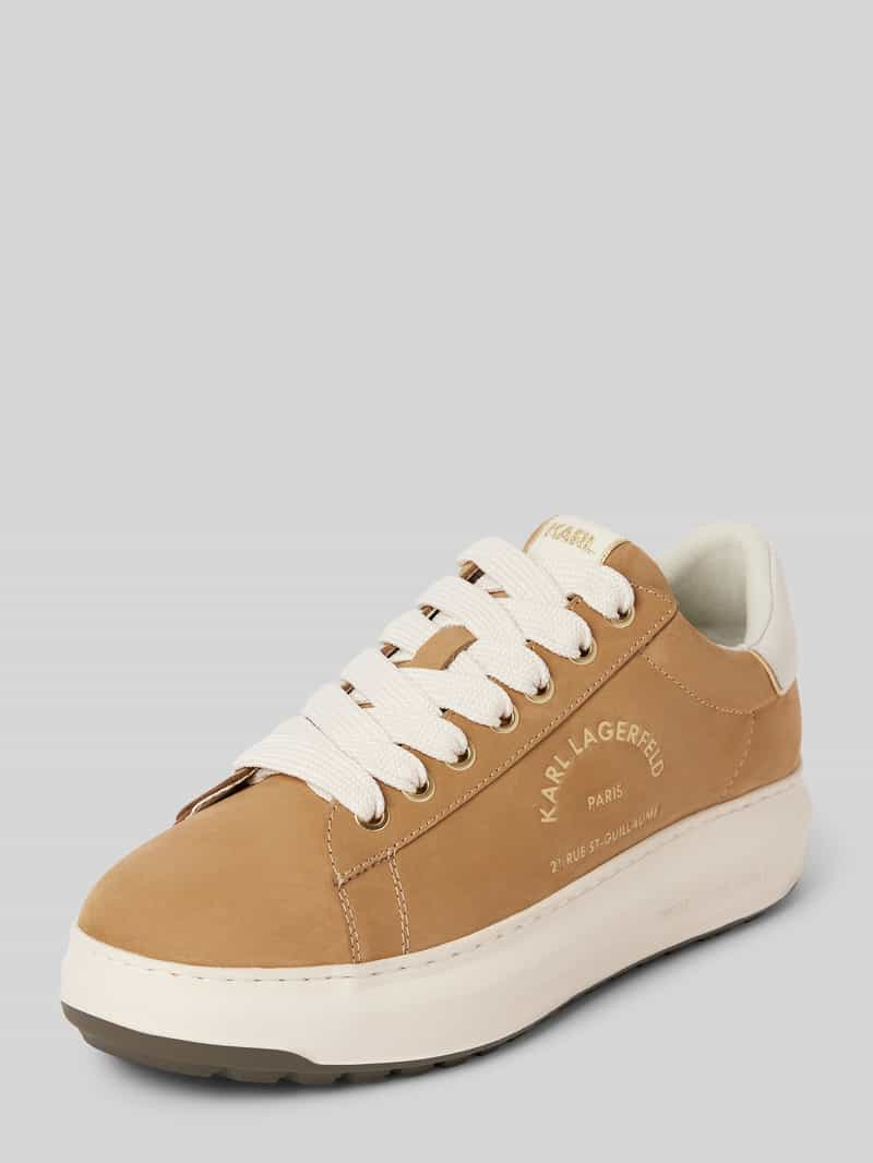 Karl Lagerfeld Leren sneakers met labelprint, model 'KAPRI'