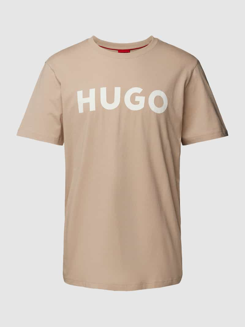 HUGO Regular fit T-shirt met motiefprint en logoprint