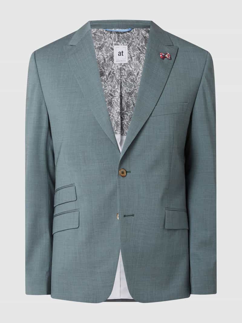 Slim fit -knoops colbert van scheerwolmix, model 'Tancredo' ATELIER TORINO