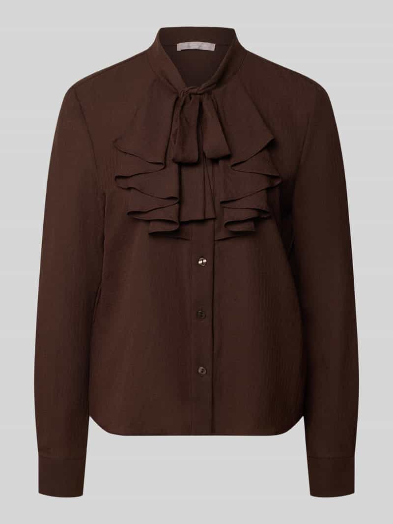 Regular fit strikblouse met ruches