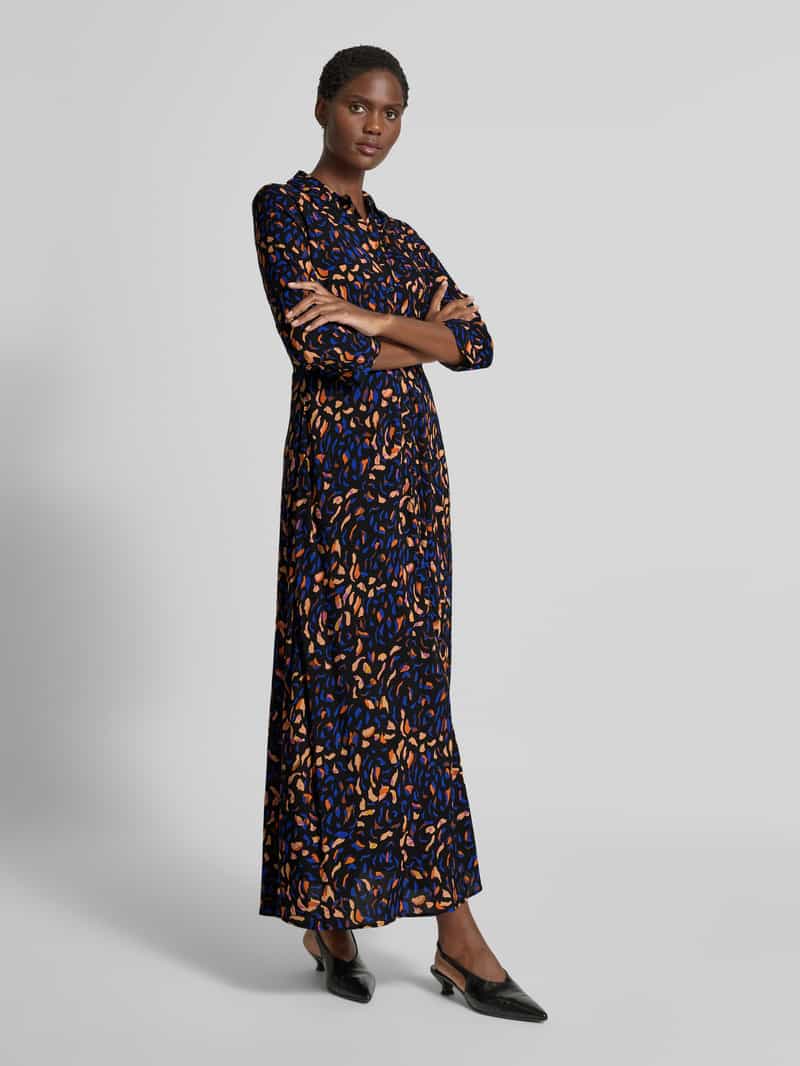 Yas Maxi-jurk met knoopsluiting, model 'SAVANNA' zwart, foto 5