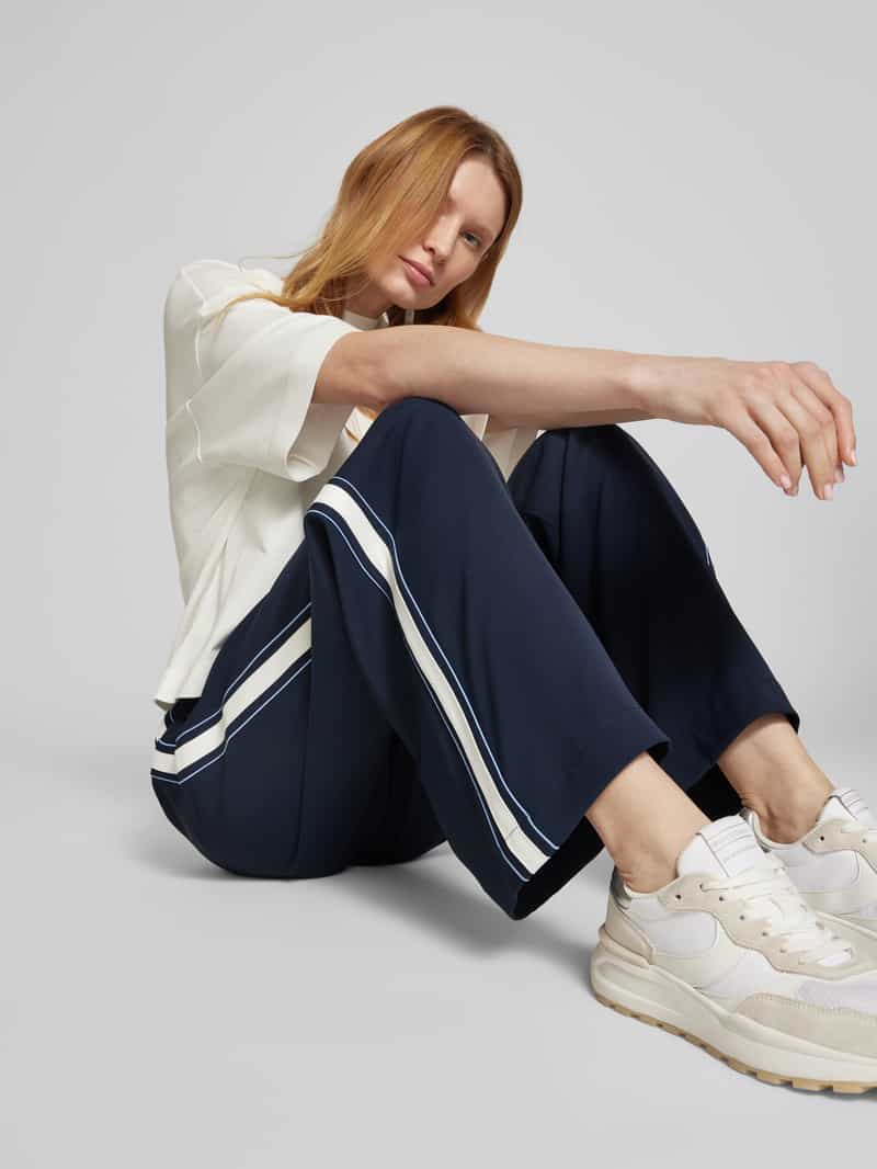 someday Straight leg stoffen broek met galonstrepen model 'Cevil'