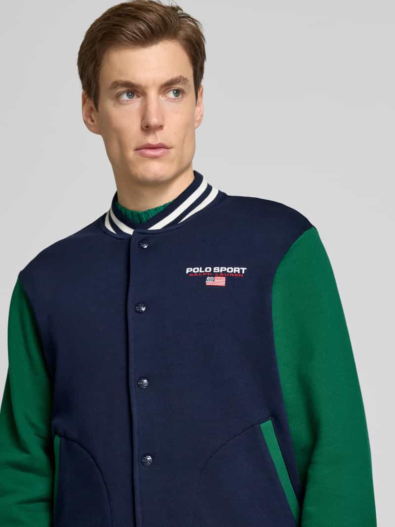 Polo Sport Collegejack met labelstitching