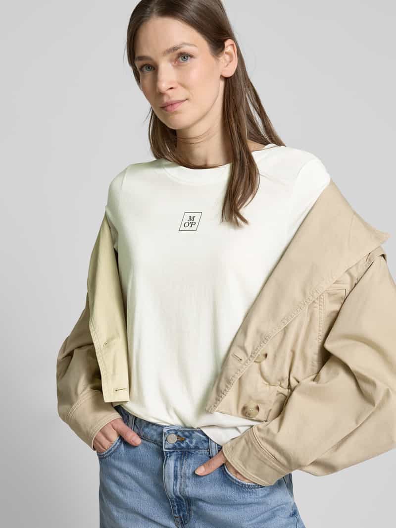 Marc O'Polo Regular fit pyjamatop in een mix van modal en katoen met logoprint