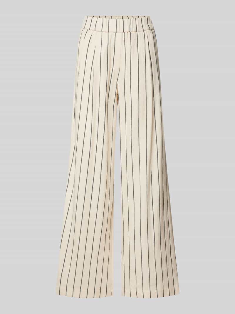 LANIUS Wide leg linnen broek met elastische band