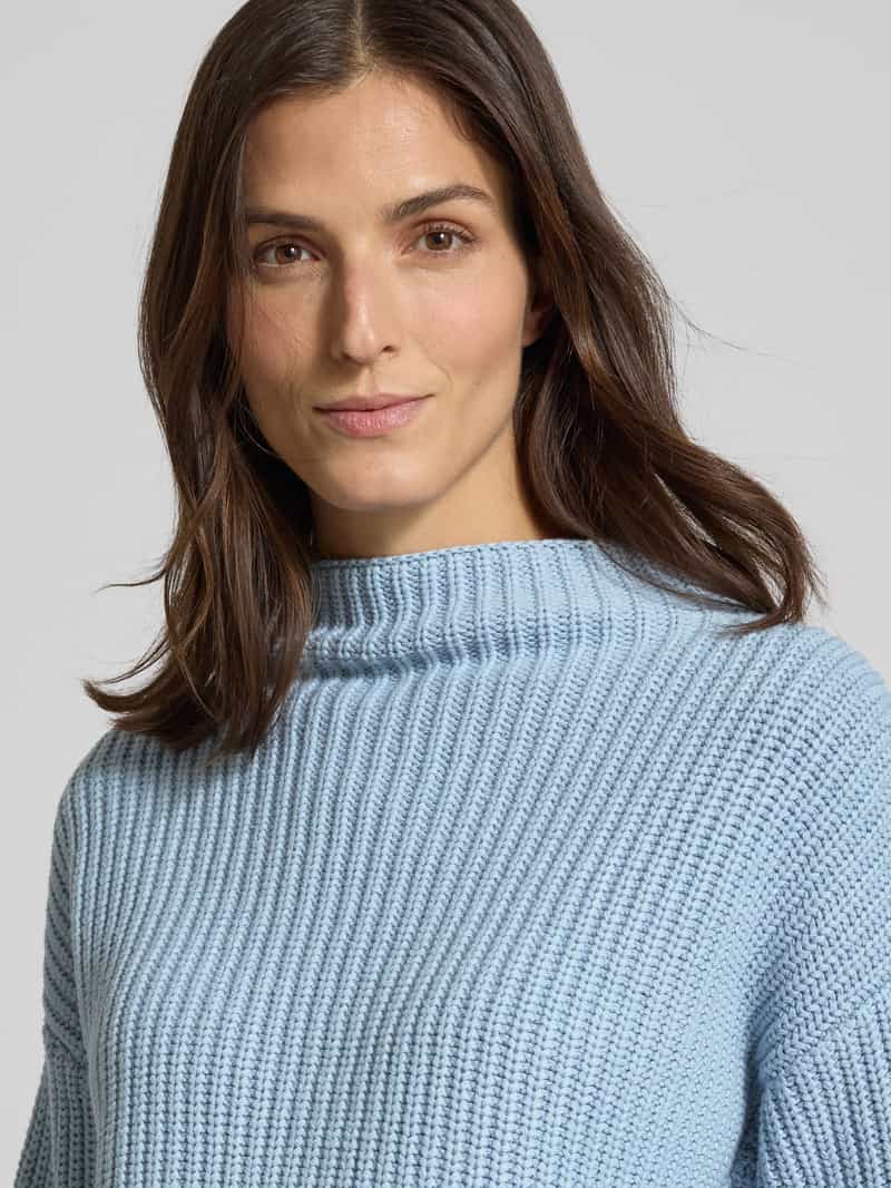 Selected Femme Regular fit pullover met turtleneck van katoenmix model 'SELMA'