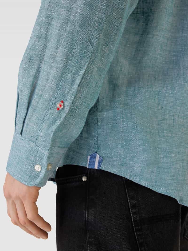 Christian Berg Men Regular fit linnen overhemd met button-downkraag