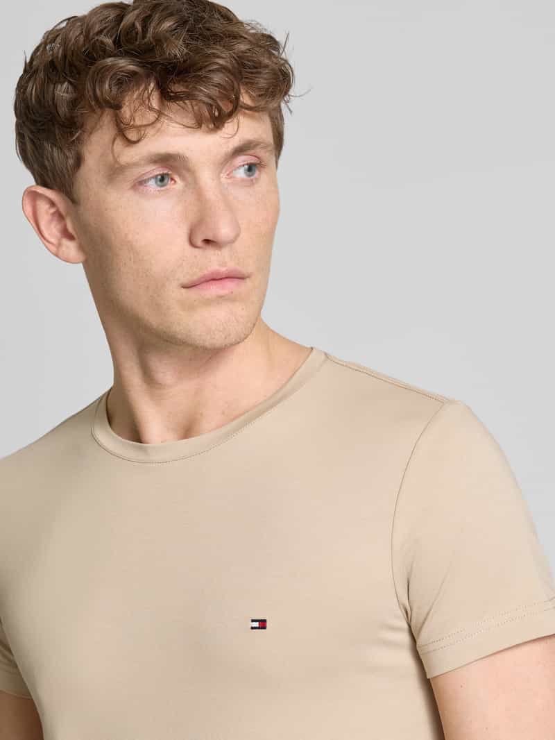 Tommy Hilfiger Slim fit T-shirt met logostitching