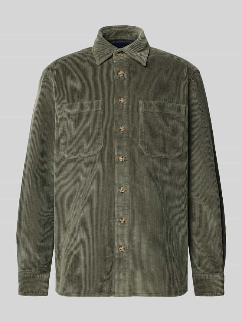 Christian Berg Men Regular fit overhemdjack van corduroy met kentkraag