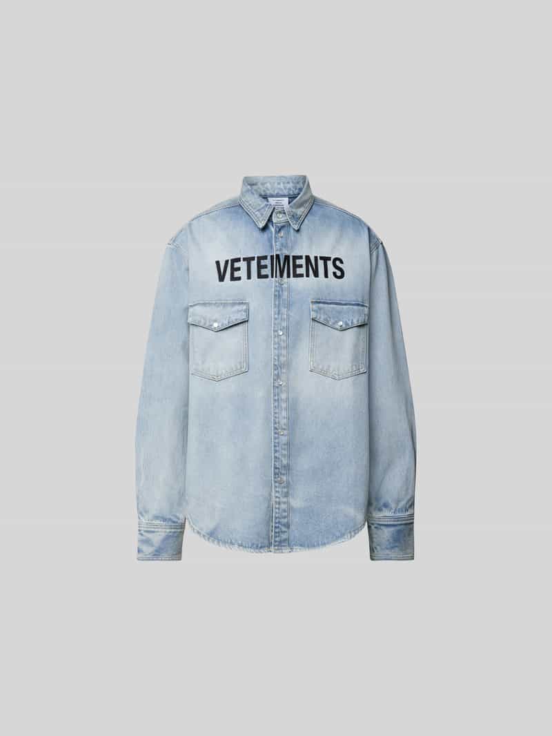 Vrijetijdsoverhemd in denimlook