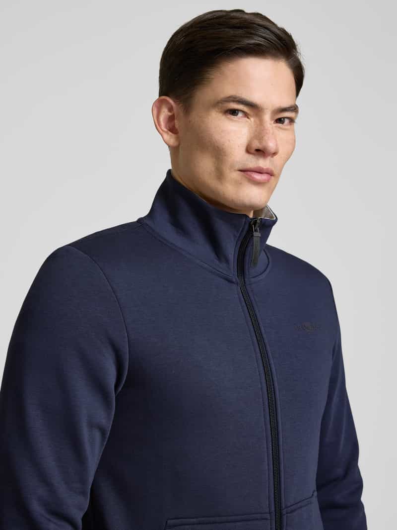 Tom Tailor Regular fit sweatjack met opstaande kraag en rubberen logoprint