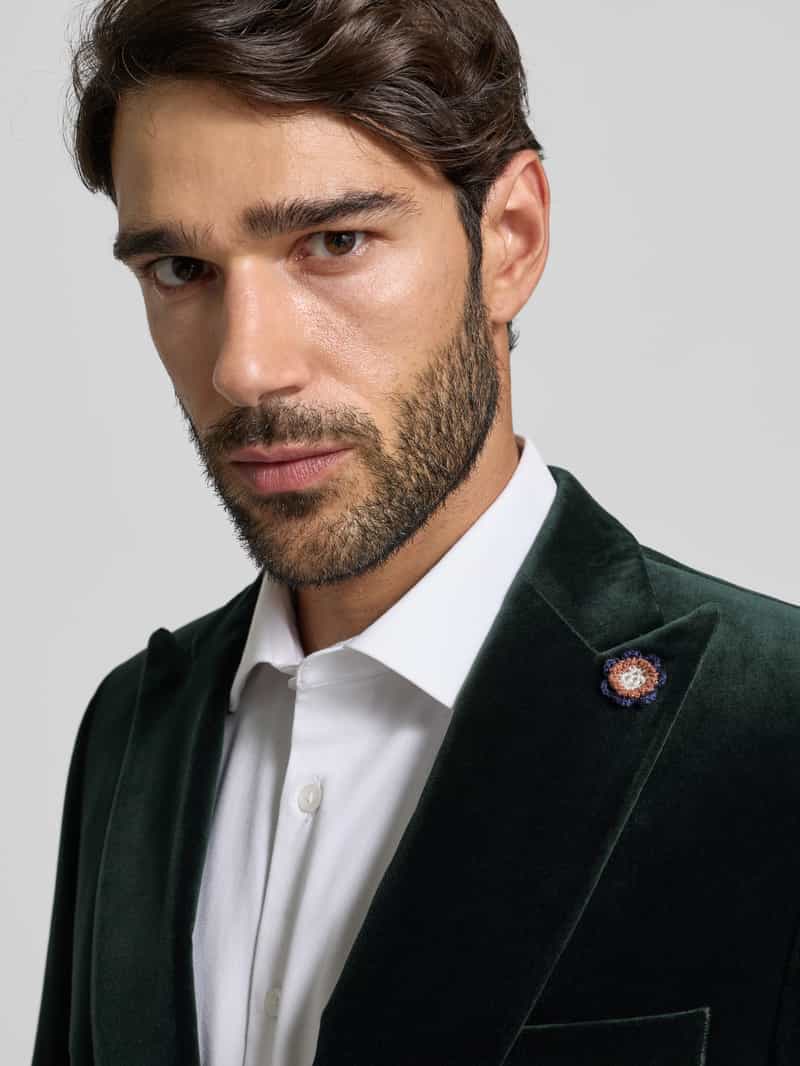 CG Club of Gents Slim fit 2-knoops colbert van fluweel model 'Prince'