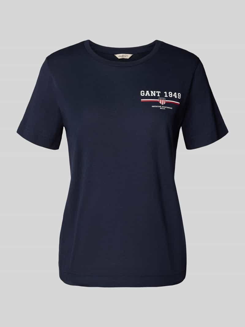 Gant Regular fit T-shirt van puur katoen met logoprint