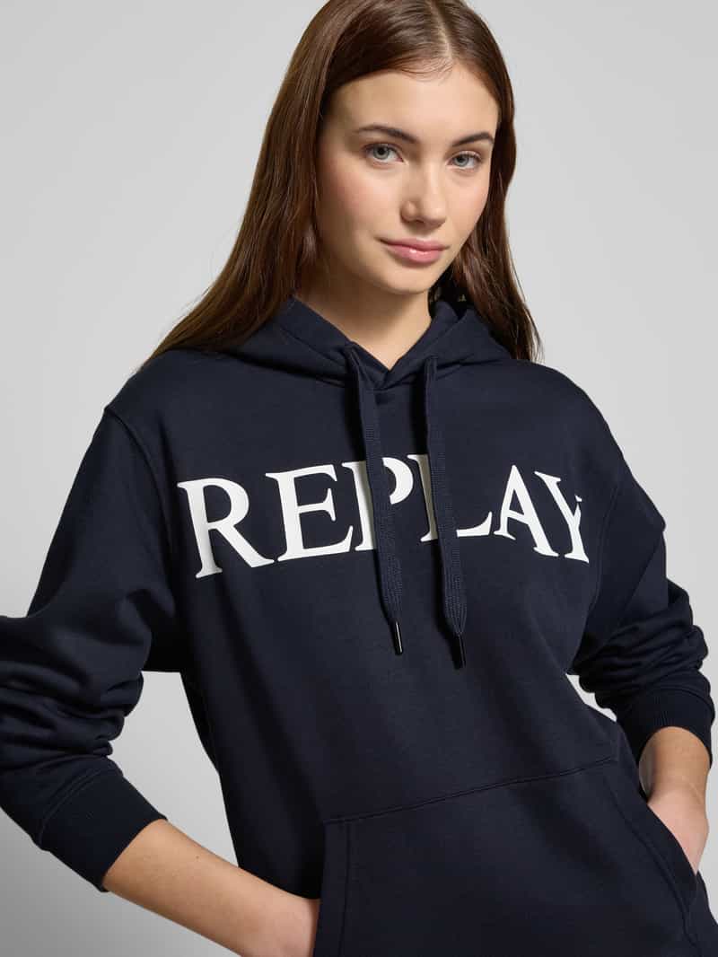 Replay Hoodie met labelprint