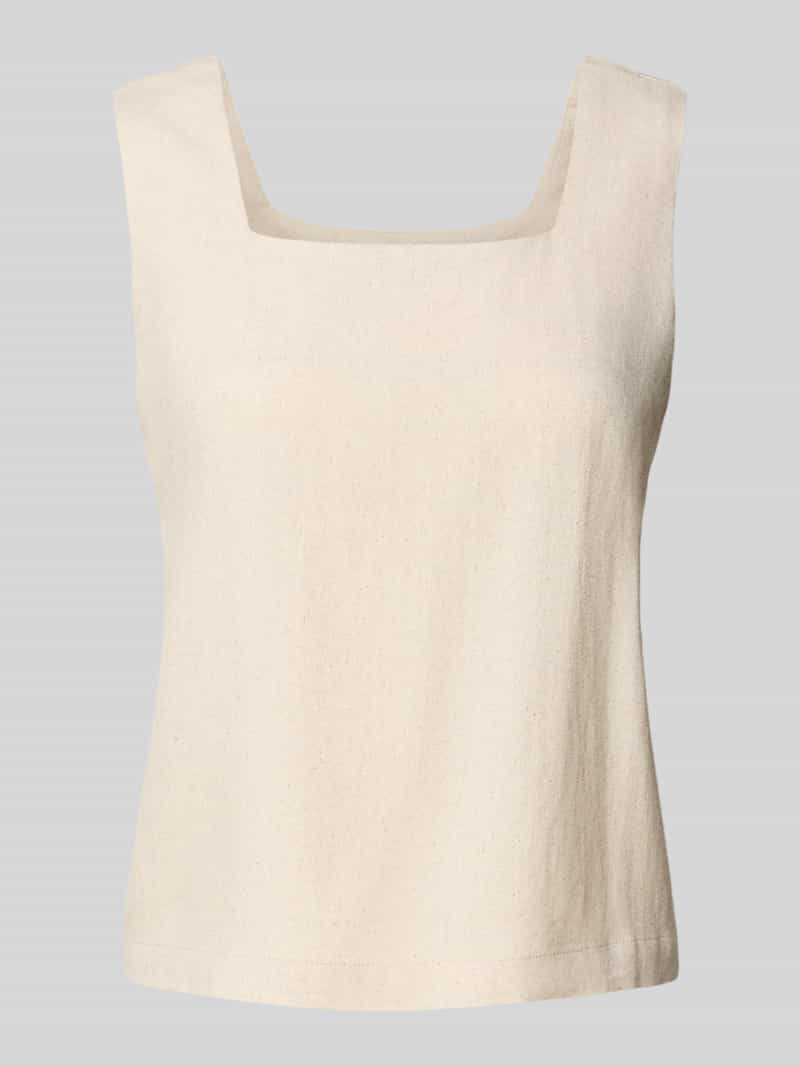 My Essential Wardrobe Top met bandjes van een mix van linnen en viscose met vierkante hals
