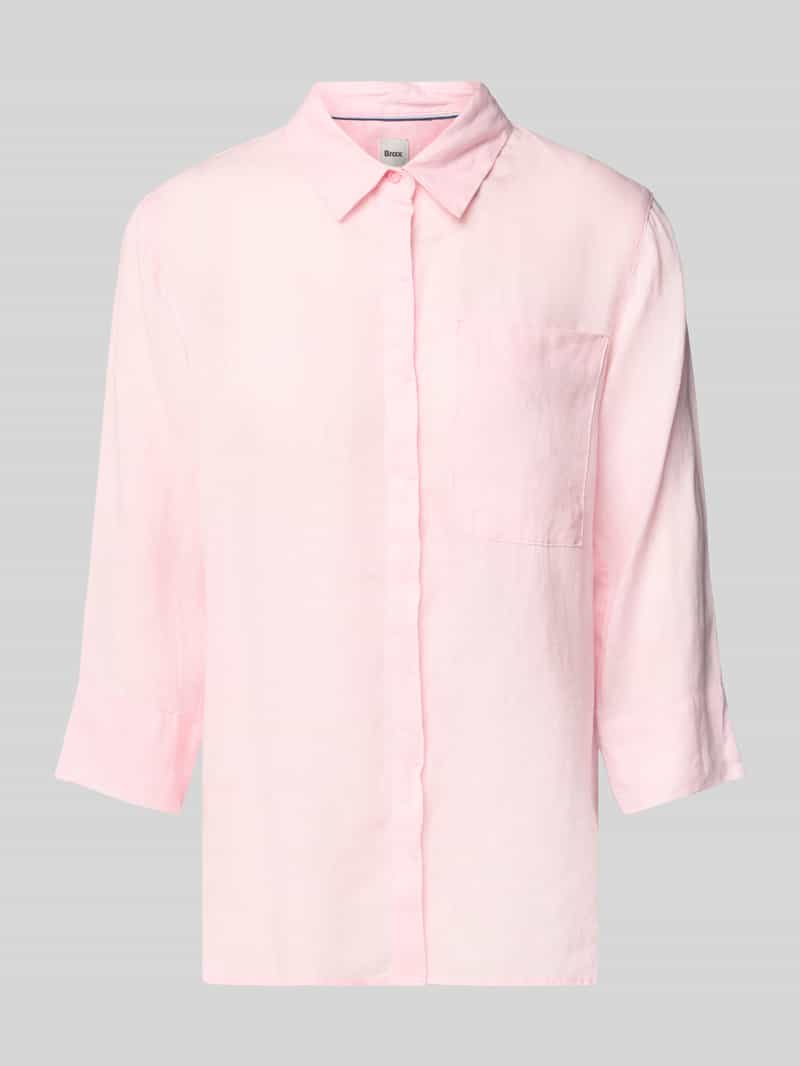 BRAX Regular fit linnen blouse met borstzak model 'Vickie'