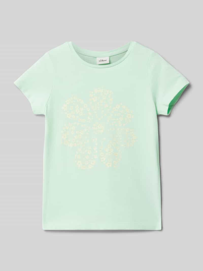 s.Oliver RED LABEL Regular fit T-shirt van puur katoen met glitterprint