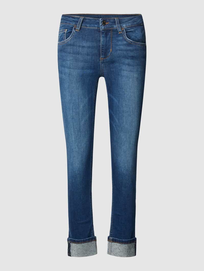 Liu Jo White Skinny fit jeans met vaste omslag model 'MONROE'