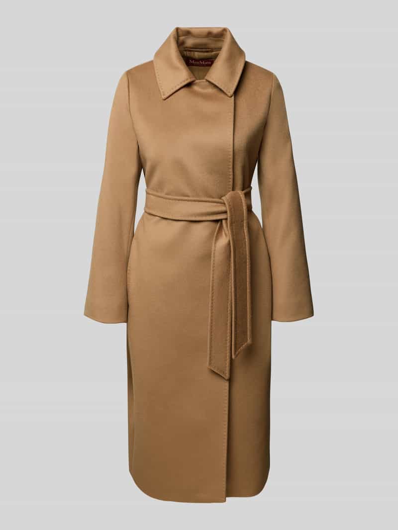 Max Mara Studio Regular fit lange jas van zuivere scheerwol model 'BCOLLAG'