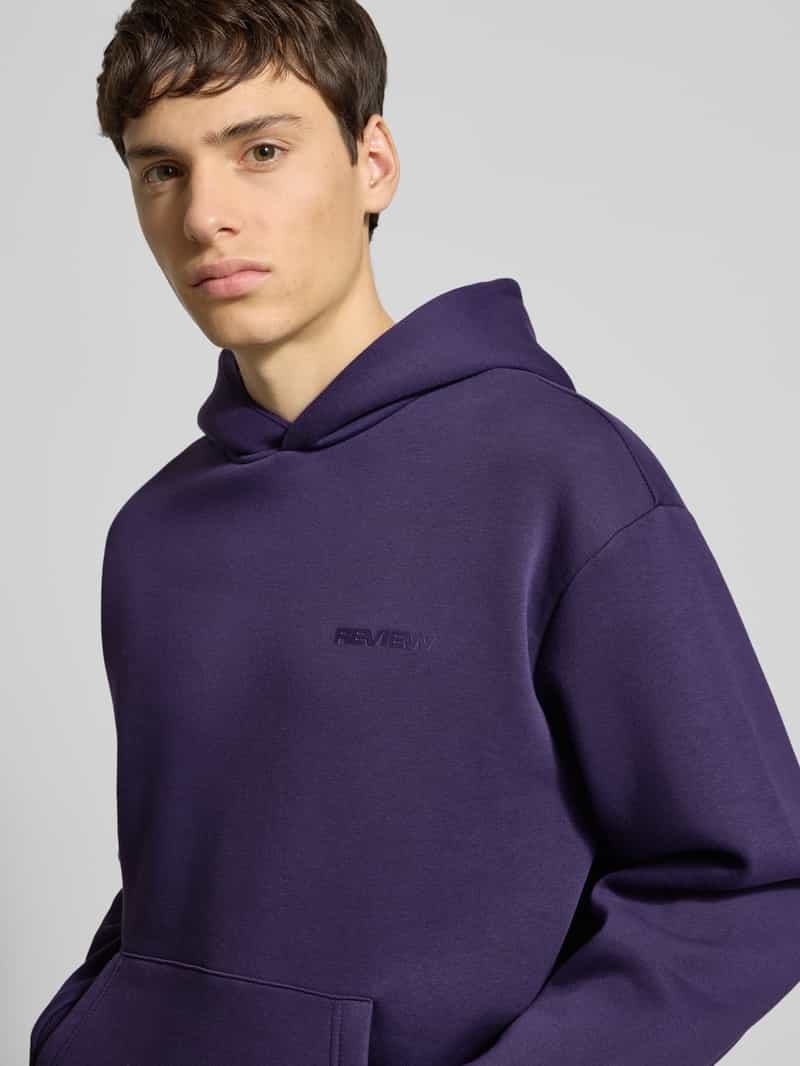REVIEW Hoodie met labelprint