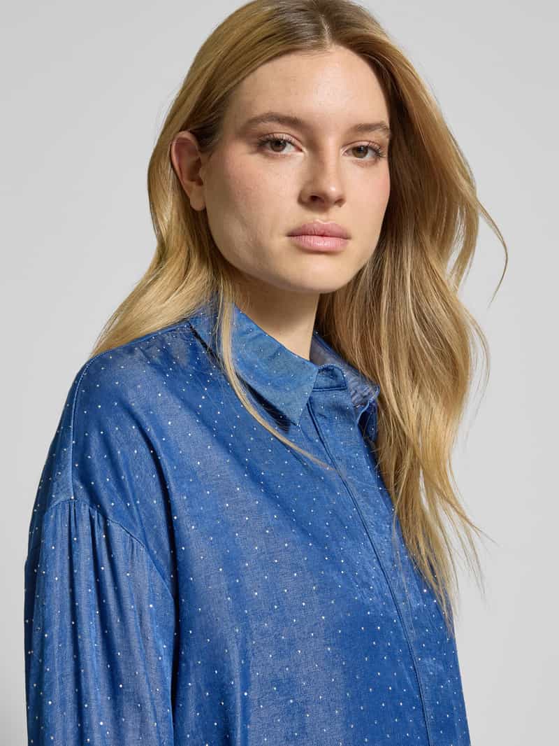 Ichi Relaxed fit blouse met extra brede schouders model 'PIPER'