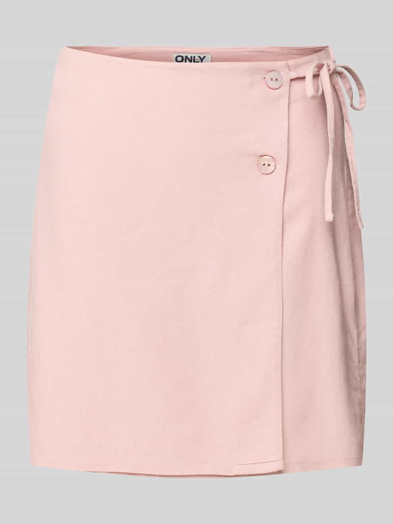 Only Uitlopende wikkelrok van een mix van viscose en linnen model 'CARO'