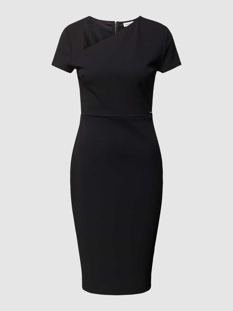 Calvin Klein Womenswear Knielange jurk met labeldetail model 'SCUBA CREPE'