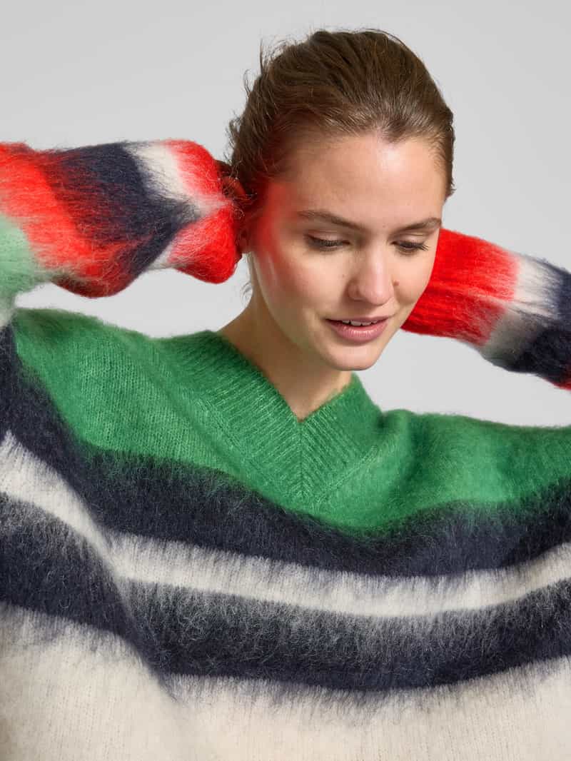 Marc O'Polo DENIM Gebreide pullover met geribde V-hals