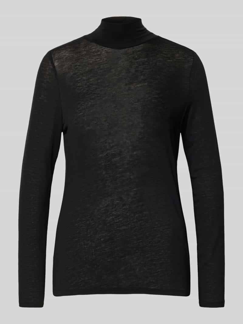 comma Shirt met lange mouwen en geribde opstaande kraag