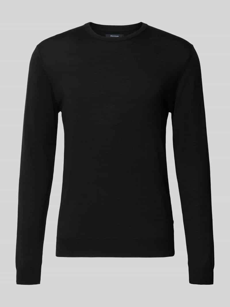 Matinique Strickpullover mit gerippten Abschlüssen Modell 'Margrate' in Black, Größe XXL 2115908XXL
