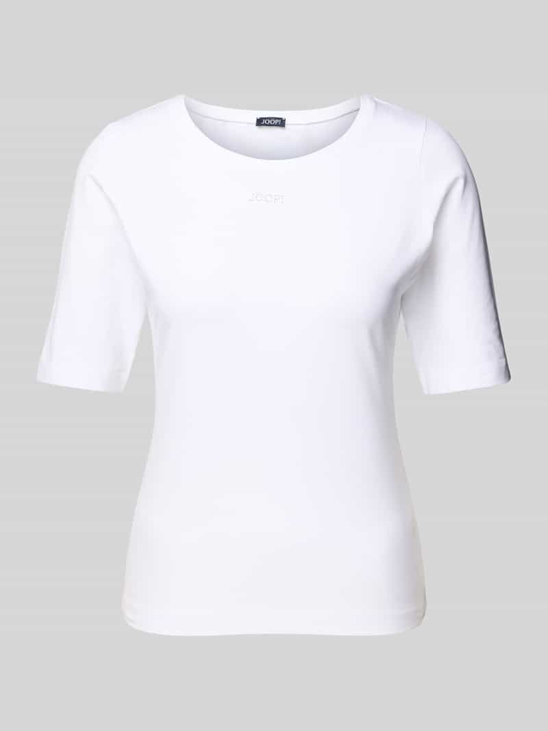 Joop! T-shirt met geribde ronde hals model 'Tamira'