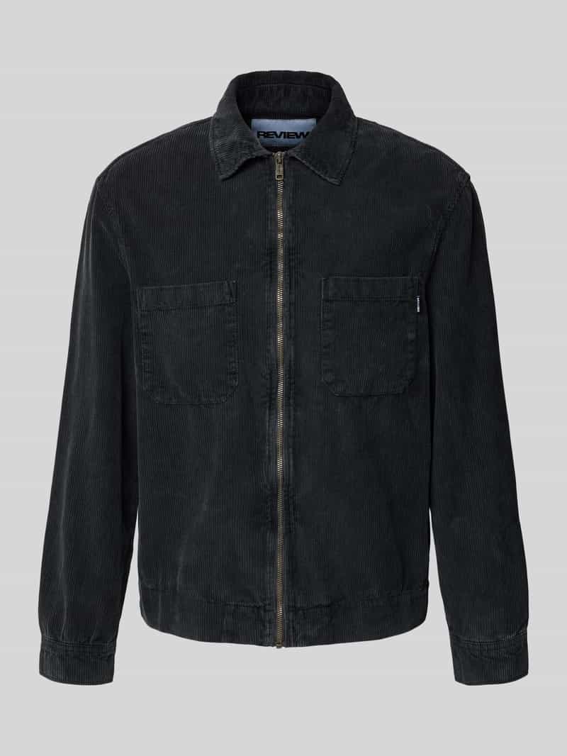 REVIEW Regular fit jack met structuurmotief