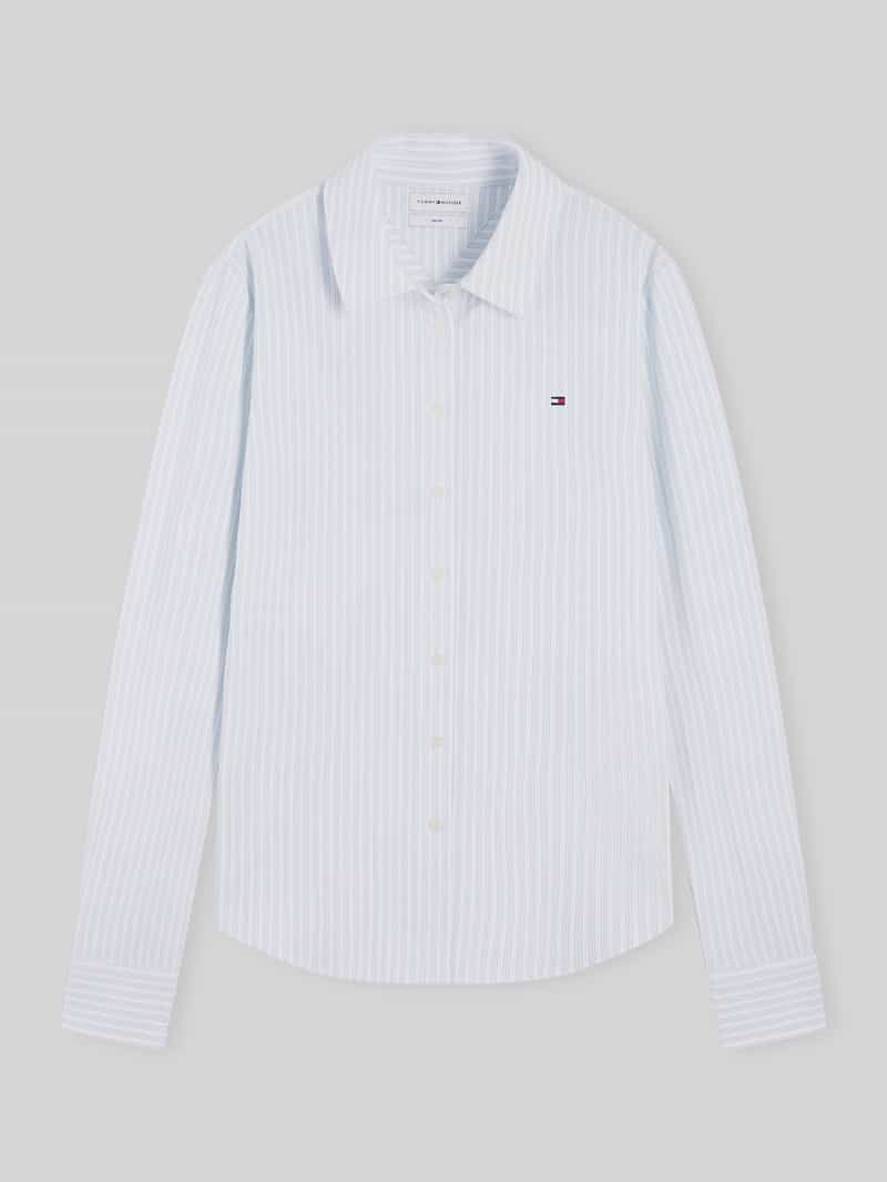 Longline overhemdblouse met logodetail