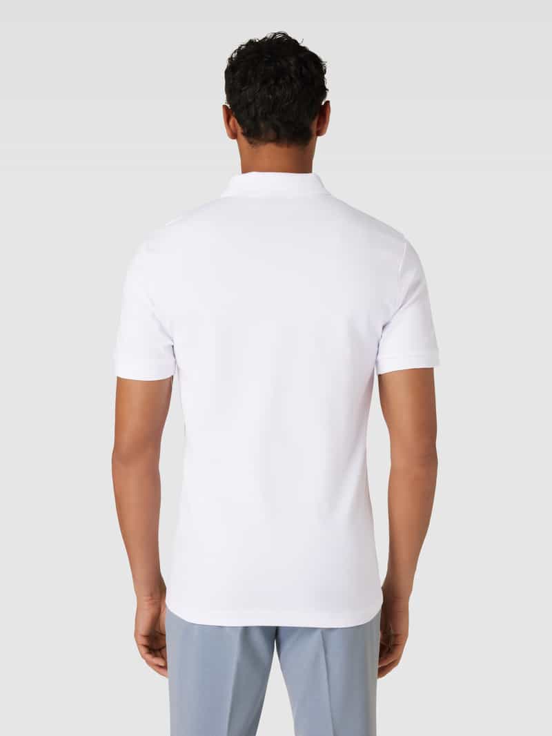 Boss Slim fit poloshirt met korte knoopsluiting wit, foto 3