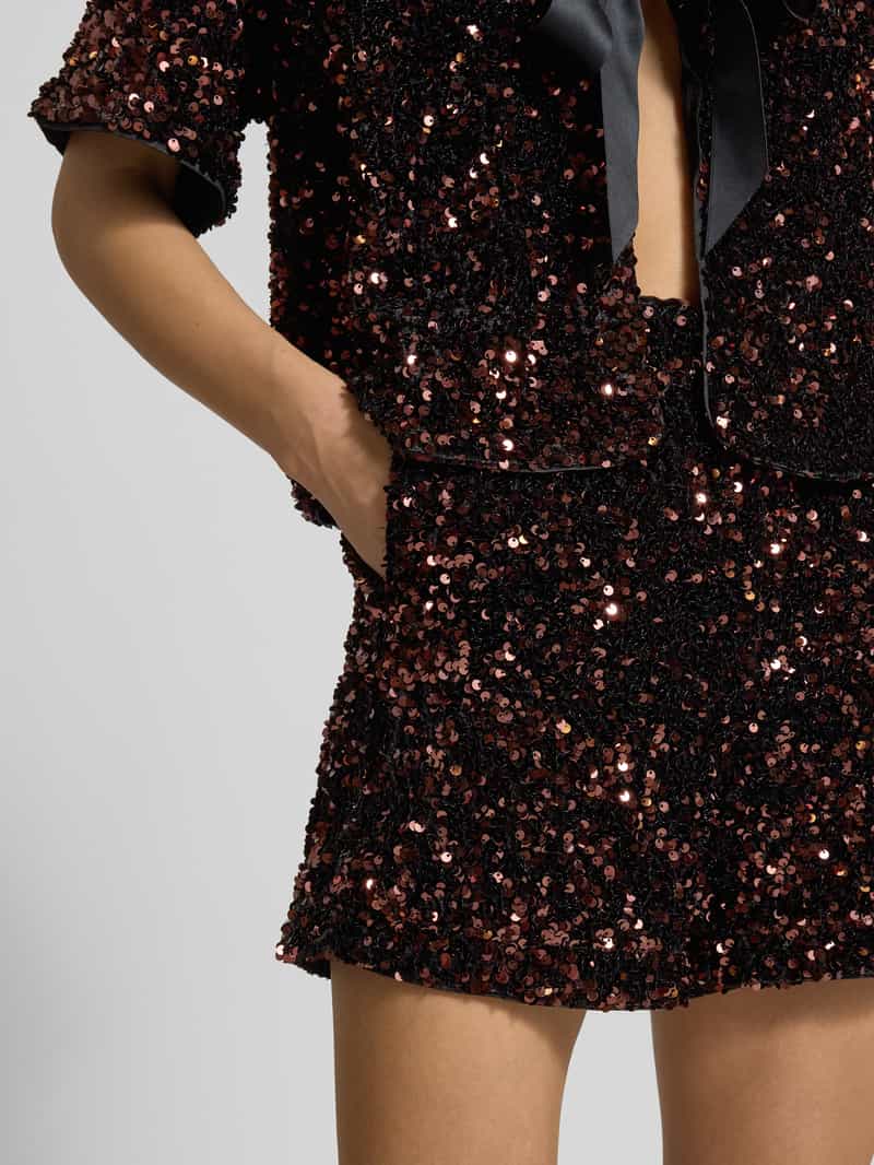 Zero Regular fit korte broek met pailletten